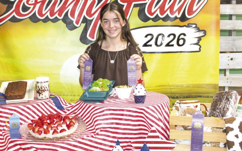 Kora Welch had a number of entries in the foods show held Monday, July 6. She earned several purple ribbons for her efforts.