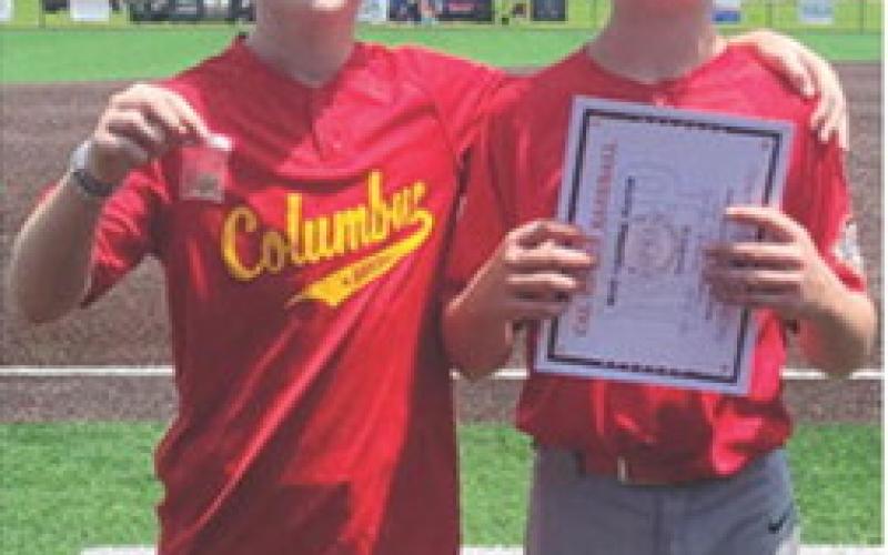 Texas Seimer picked up the WOW Award and Kasen Sallee took home the Most Valuable Player Award in the Game 9 loss to Parsons, July 19, at the Kansas Cal Ripken 12U State Tournament, in Frontenac. Columbus suffered an 8-18 loss in their final pool game of the tournament. Courtesy photo.