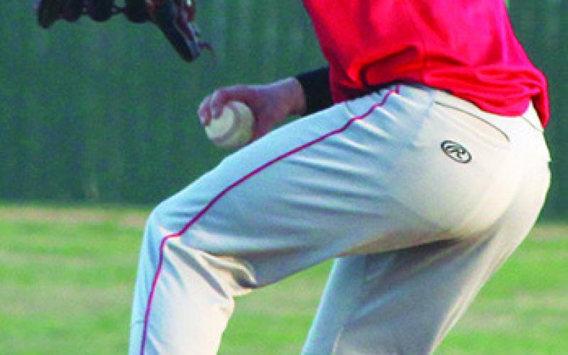 Syler Schuberger, Titan Sophomore, pitched the first two innings for the junior varsity in their 2-3, opening day loss to Labette County in Altamont, Monday.