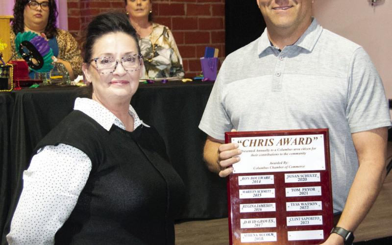Clint Saporito was last year’s Chris Award winner. This year’s winner will be announced at the Chamber dinner January 29.