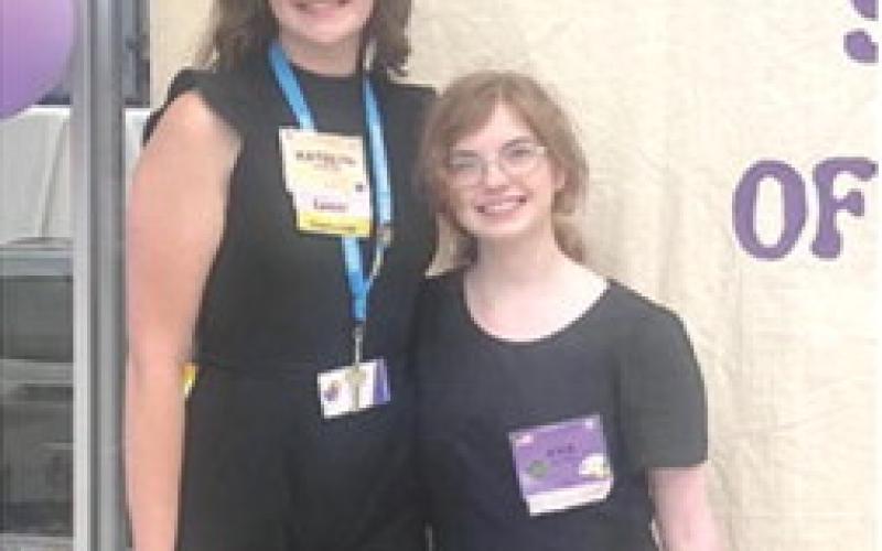 Two local students,Katelyn Draeger and Ava Hulvey attended this year’s Sunflower Girls State. They actively participated in hands on demonstrations of government in action. Courtesy photo.