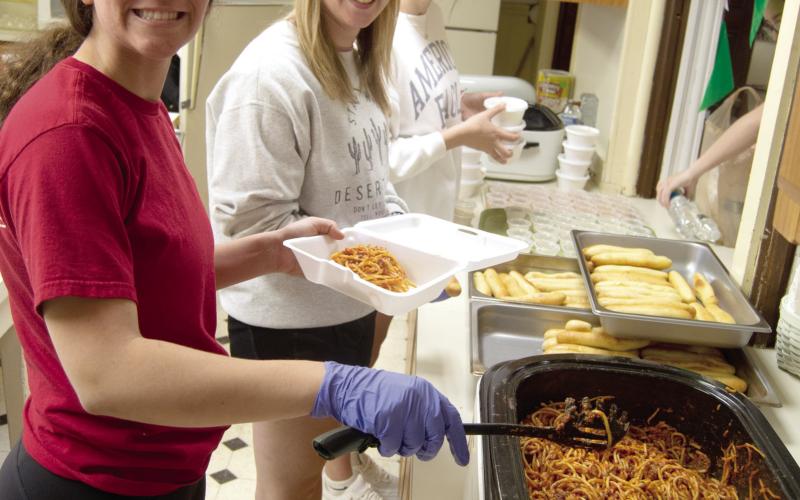Methodist Church cooks spaghetti dinner for fundraiser