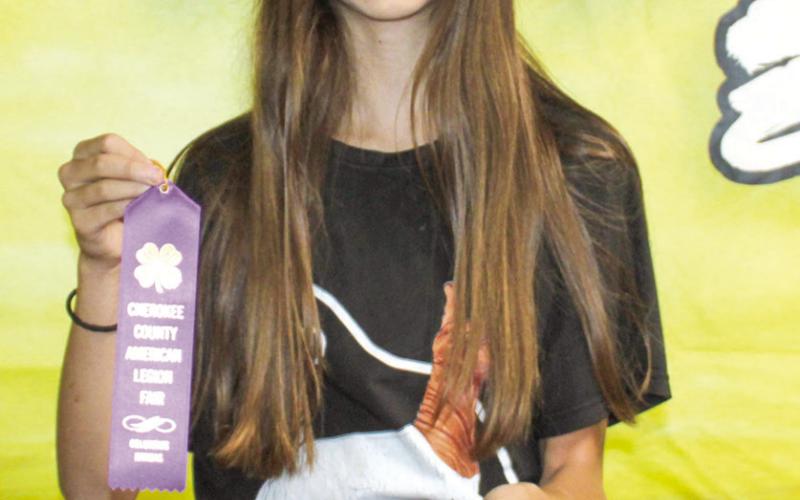 Who doesn’t enjoy barbecued ribs? That dish earned Angelina Capron a purple ribbon at the Cherokee County annual foods judging. Judging for the 4-H, FFA, Heritage Youth Association foods show was held Monday, July 6 at noon.
