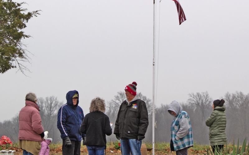 Though there was a small number of workers to place the wreaths they covered the 35 veterans graves in a short time.