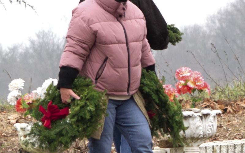 Each veterans grave received a wreath and a brief moment of silence from the person delivering the wreath. They were not there to decorate the graves but to remember not their deaths, but their lives.