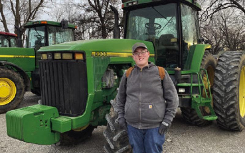 Isaac Johnson was one of the Columbus High School Future Farmers of America members who drove his tractor to school as part of FFA Week at CUHS. Courtesy photo.