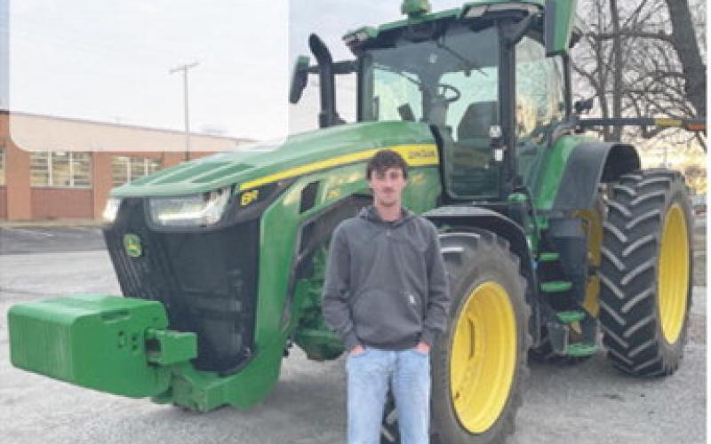 Owen Roberts was one of the Columbus High School Future Farmers of America members who drove his tractor to school as part of FFA Week at CUHS. Courtesy photo.