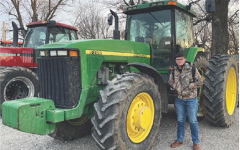 Jett Tanner was one of the Columbus High School Future Farmers of America members who drove his tractor to school as part of FFA Week at CUHS. Due to the weather, the breakfast they had scheduled has been reset to Wednesday, February 26 from 7 a.m.-9 a.m. in the Ag room. Courtesy photo.