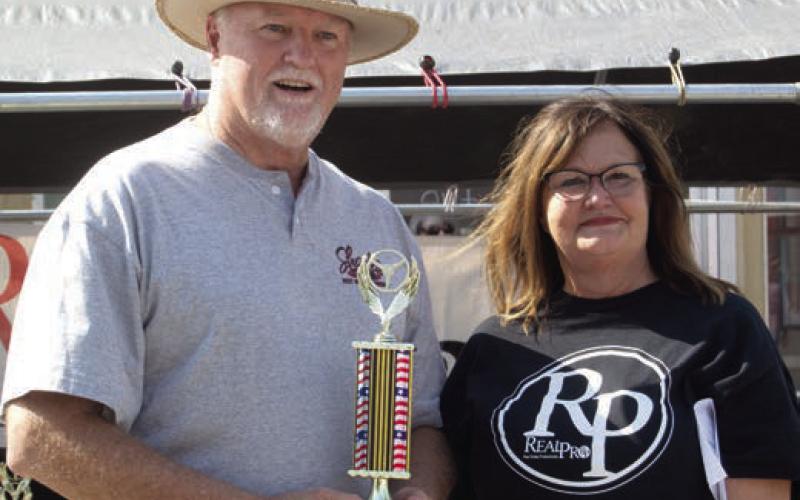 Randy Alsys, was the first place winner in the 19801990 division of the 43rd annual Columbus Day car and motorcycle show. He was showing the 1985 Short Wide GMC Truck.