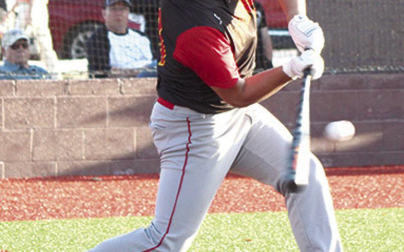 Titan Junior, Rece Ponce, earned a RBI with his fielder’s choice hit in the first inning of the 1-11, loss to Frontenac, Friday, in Girard.