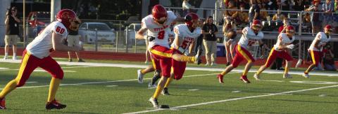 Titan Junior, Jace Midgett, kicked of the 2023 Football season at Girard, Friday night. Columbus won the toss and elected to defer to the second half in the 8-32 loss.