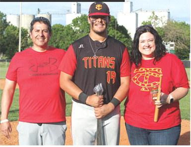 Titan Senior, Rece Ponce, was recognized during Senior Night ceremonies at Bomber Field in May. Rece is a two-year member of the Titan Baseball Team. He was escorted by his parents Anthony and Tammy Ponce.