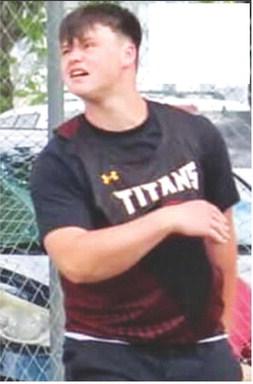 Titan Freshman, Jace Gaither, furthered his school record mark in the discus, Friday at Girard with a toss of 160’8”. Courtesy photo.