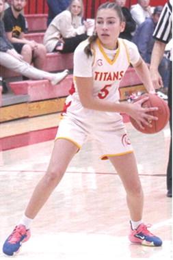 Kipton Saporito, brought the ball down during a home game at the Central Gymnasium recently. The Lady Titan Seventh Grade A Team lost in Galena, Thursday, 14-22, in a rare afternoon game.