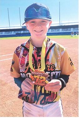 Lee Snow, local baseball player, travelled to Gilbert, Arizona over the Thanksgiving break to participate in the USSSA Top 72 Prospects Phoenix Arizona event. Lee’s team swept the weekend, going 4-0 and taking home first place. Courtesy photo.