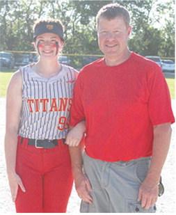 Lady Titan Senior, Katelyn Draeger, was recognized on Senior Night at Rockette Field, May 11, during the double header split with Riverton. Katelyn is a fouryear member of the Lady Titan Softball Team. She was escorted by her father, Ben Draeger.