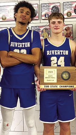 Ram Junior, Terryk Richardson, was designated as Big Impression and senior, Loch North was named Player of the Game in the Kansas Class 3A State quarterfinal loss to Goodland, 46-68, March 6, in Hutchinson. The pair were also named to the All-CNC League Second Team. (Courtesy Photo.)
