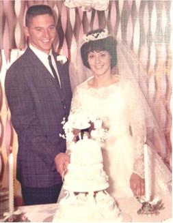 Floyd and Dixie Woods on their wedding day, September 26, 1965. They were married at the Columbus First Christian Church. The couple recently celebrated their 60th anniversary. Courtesy photo.