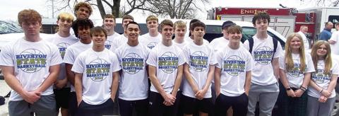 Members of the Riverton Ram Kansas Class 3A Sub-State Champion Basketball Team headed to Hutchinson, Tuesday, for the Kansas Class 3A State Tournament and their quarterfinal match-up with third seeded, Goodland (20-3). Riverton lost their opening round contest, 46-68, Wednesday, in Hutchinson. This was the Rams first trip back to the 3A State Tourney since their 2015 appearance when the eighth ranked Riverton Squad lost to the number one seed, Sabetha, 46-50, in the quarterfinal game. (Courtesy Photo.)