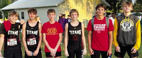 The Titan Boys Cross Country Team placed fourth in team standings at the Humboldt Invitational, Tuesday. Team members are Easton Long, Levi Simpson, Carter Woodcock, Kolton Delmont, Drake Laurance, and Dane Merrick. Drake took sixth place individually and Carter Woodcock was 14th. Columbus is hosting a meet, Tuesday, at the Brush Creek Golf Course beginning at 3 p.m. Courtesy photo.