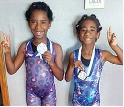 Lyiah and Kyra Lacen placed second in their eight and under weight classes at the Carthage, Mo. Youth Tournament, January 17. Courtesy photo.