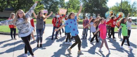 Cheerleaders from Columbus High School put on a pep rally for residents of Medicalodges recently. COVID restrictions at the facility have made it difficult for people to visit with residents. The rally was held to show the residents the community is thinking about them.