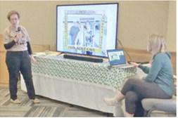 Vicki O’Neal gave a presentation on her trip to South Africa to the Baxter Springs PEO Chapter. Her daughter Natalie Vanderbeck assisted. Courtesy photo.