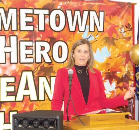Hometown Hero for the year 2025 was DeAnn Auman Hill the City Treasurer and a well known CPA in state circles. Her work on the acquiring the new Fire Station was noted as a major factor in her recognition. News Report photo by Shawn Churchill.