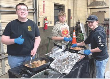 At the FFA Breakfast Isaac Johnson, Keegan Blackledge and Jax Hale