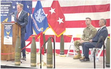 The ceremony featured remarks from senior Army leadership, Kevin Cruse, Mayor of Parsons and Day &amp; Zimmermann executives, who stressed the importance of the shared commitment from the Army and industry/D&amp;Z to develop a reliable, ready, and resilient munitions supply. This commitment to strengthening domestic production capacity is essential to maintaining readiness and sustaining the warfighter. 