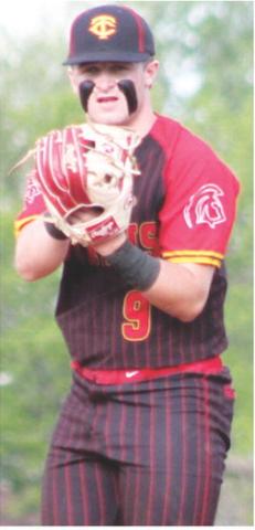Titan Senior, Jett Tanner, took the mound in relief during the Columbus sweep over Galena, Monday, at Bomber Field. Jett closed out the final two innings of the game one shut out, 10-0, collecting three strike outs and allowing no hits and no runs. He threw one pitch in the night cap for the fly out to centerfield to seal the 3-1 win for the sweep.