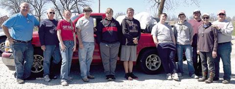Members of the Baxter Springs Kiwanis and Key Clubs spent a Saturday morning recently cleaning up the city of Baxter Springs. Courtesy photo.