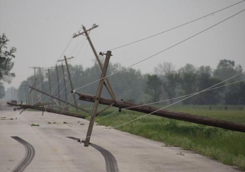 Trees and power lines were snapped in Hallowell and Sherwin. Minimal damage was reported in the city limits of Columbus. Heartland Rural Electric Company reported at least 30 power poles in the Columbus area damaged.