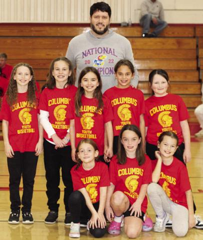 Members of the Columbus Youth Recreation Third Grade Girls Basketball Team