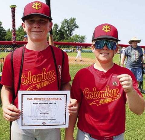 The Columbus Cal Ripken 12U All-Stars hosted the 2023 State Tournament, Friday through Sunday at the Community Field Ballpark. In Game 1, Friday, Frontenac got the best of the home team, 8-2. Columbus MVP for the game was Isaiah Williams. Kash Spear received the WOW Award.