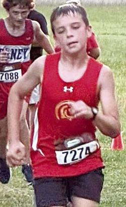 Titan Seventh Grader, Trevor Lacen, placed second in boys two-mile race at the first meet of the season for the junior high team with a time of 15:18.21 minutes. Courtesy photo.