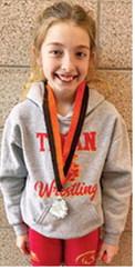Elle Jessee placed second in the AM session of the Bulldog Classic, January 18 at Independence in the 10U Girls 65/70 weight class. Courtesy photo.
