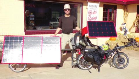Solar bicycle makes stop in Baxter Springs