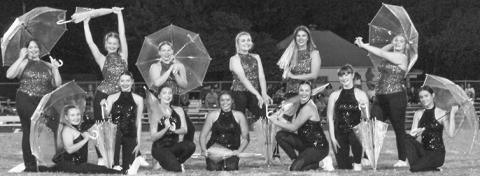 The Titan Spirit Squad performs during halftime of the Titan Football game last fall. Team member are front row: Amory Neely, Kaitlyn Patton, Presley Tedlock, Brooklyn Lima, Mady Garcia, Chesney Dobkins, and Piper Hayes. Back row: Makenna Andrews, Trinity Green, Audrey Combs, Macey Allison, Gabryelle Smith, and Bre Reedy.