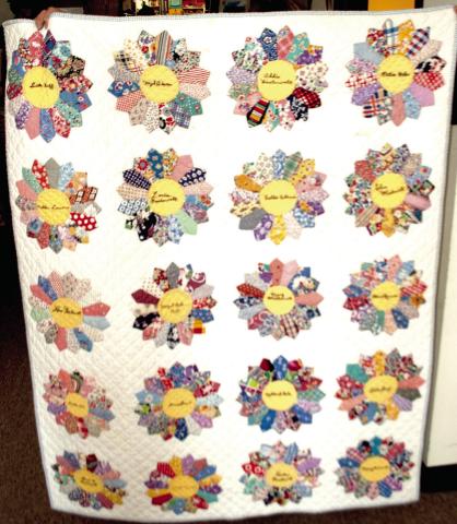 The museum recently acquired this quilt. It has the names of a number of Cherokee County families. If anyone has any information on the quilt. Contact Doris at the museum.