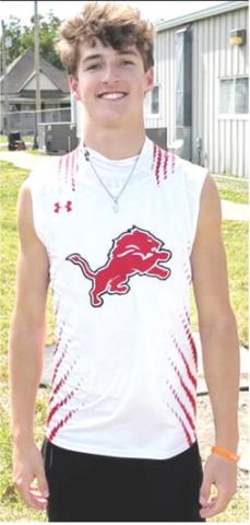 Caleb Grant, Baxter Springs Junior, cleared 6’3” for a record setting new personal best height and earn the CNC League Championship in High Jump. Caleb’s new record is three inches higher than his previous best. Grant also collected a league championship with the 4x400M Relay Team. Courtesy photo.