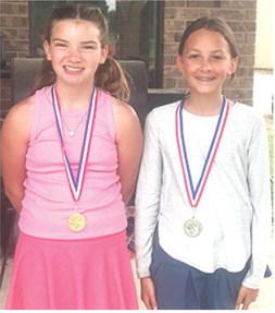Alaina Smiley placed first and Olivia Dainty placed second in the girls 9-11 division of the SEK Junior League Golf Tournament at the Katy Golf Course in Parsons, Thursday. Courtesy photo.