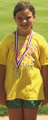 Alaina Smiley placed second in the girl’s 9-11 year-old division. Alaina shot 44 strokes, in the nine-hole, game during the Independence Junior League Golf Tournament, Thursday. Courtesy Photo.