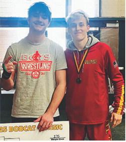 Titan Sophomore, Mason O’Banion, took first place at the 2025 Bobcat Classic in the 175-pound weight class. Senior, Korbyn Newberry, placed seventh in the 120-pound weight class at the highly competitive wrestling tournament hosted by Basehor-Linwood High School. Complete results on page seven of today’s News-Report. Courtesy photo.