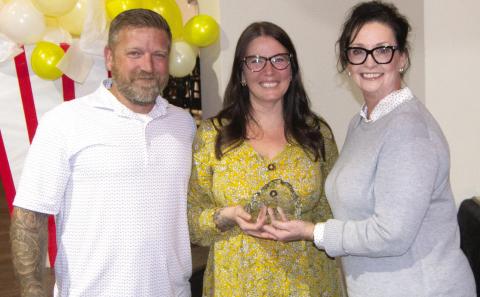 The New Business of the Year Award was presented to the Life in Bloom &amp; Company. In a revitalized building on Maple Street Nate and Casey Long transformed a former Pizza shop in a beautiful coffee bar and flower shoppe. They also have homemade items from the community. It has become the coffee stop for much of the community.