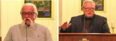 Eric Hurd and Alan McCamey were two of the speakers at the Columbus Area Churches’ Community Thanksgiving service held November 21.