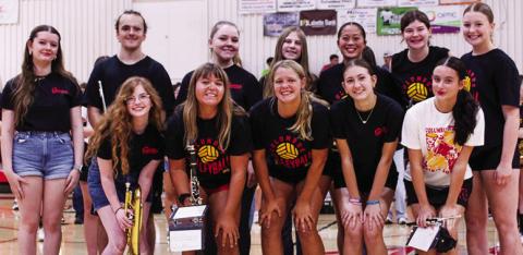 The Columbus Unified High School Titan Band Seniors were introduced during the annual Meet the Titan Night at the CUHS Gymnasium, August 22. Back row: Jacianna Heflin, Gabe Edwards, Natalie Edmondson, India Daniels, Trinity Adoremos, Katelyn Draeger, and Trinity Green. Front row: Ava Hulvey, Mackenzie Richards, Morgan Richards, Darcy Garrett and Piper Hayes. The band will be performing at the halftime of all Titan home football games beginning September 19. The homecoming parade will be September 26.