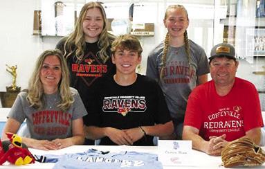 Easton Renn, Southeast Senior, signed a letter of intent to play baseball at Coffeyville Community College. Witnessing the signing at Southeast High School are his parents, Suzanne and Clifford Renn and sisters, Kendyl and Mckenna Renn. Courtesy Photo.