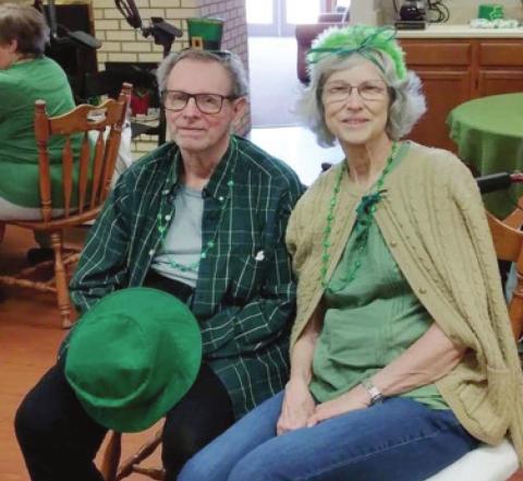 Residents of Autumn Place, Calvin and Marsha Bradney were named Mr. and Mrs. “St. Patrick’s Day.” The Bradneys were decked out in their favorite green attire for the occasion. Courtesy photo.