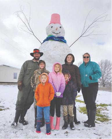 The King family built this giant snowman